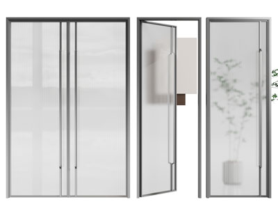 现代玻璃双开门 平开门 房门