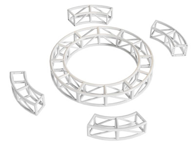 现代圆形舞台 桁架 钢架 灯光架