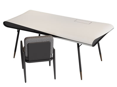 现代书桌椅组合3d模型 现代书桌椅组合