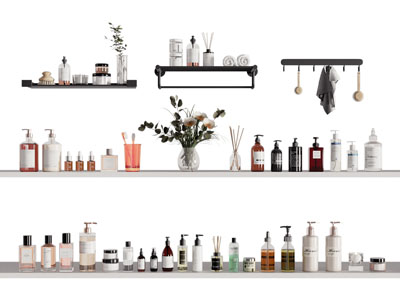 现代洗漱用品 化妆品摆件组合