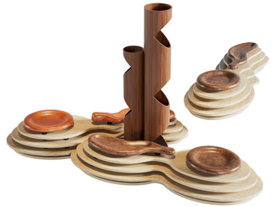 现代木质雕塑雕刻 摆件组合3d模型 现代木质雕塑雕刻 摆件组合