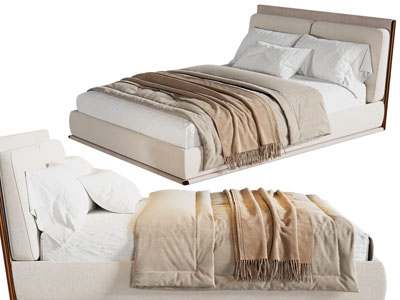 现代布艺双人床