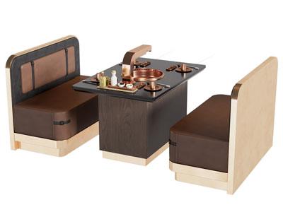 现代火锅店餐桌椅组合