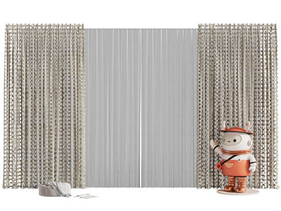 现代窗帘窗纱3d模型 现代窗帘窗纱