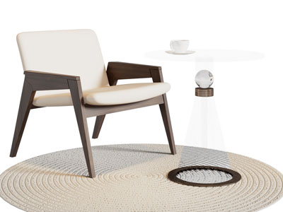 现代休闲椅子 边几