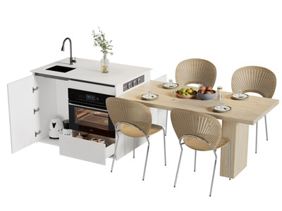 现代吧台餐桌椅组合