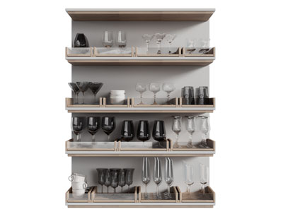 现代玻璃酒杯 茶具杯子 装饰柜