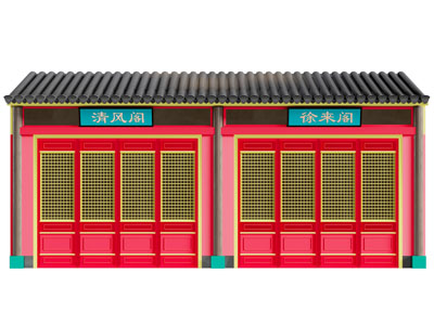 新中式古建筑3d模型 新中式古建筑