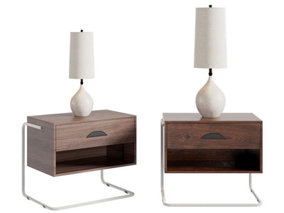 现代中古风床头柜