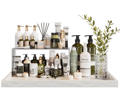 现代洗护用品 化妆品 花瓶花卉 卫浴小件