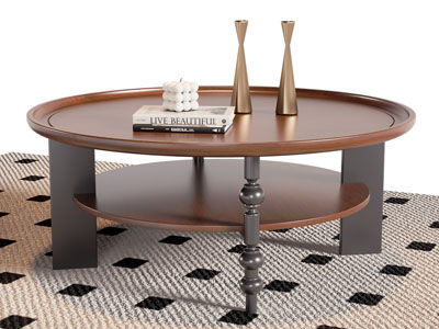 法式中古风圆形茶几