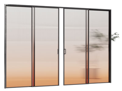 现代渐变色玻璃推拉门