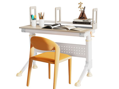 现代学生桌椅组合3d模型 现代学生桌椅组合