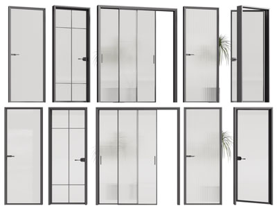 现代玻璃推拉门 平开门