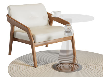 现代休闲椅子 玻璃边几