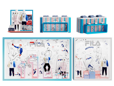 现代服装 童装橱窗 摆台展台 美陈