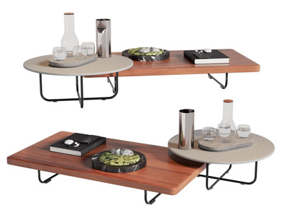 现代拼接长方形茶几边几