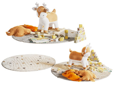 现代儿童圆形地毯 积木玩具