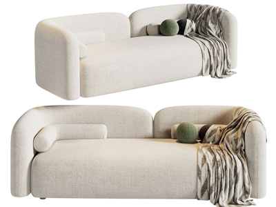 现代布艺多人沙发3d模型 现代布艺多人沙发