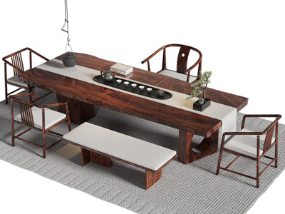 新中式实木茶桌椅组合