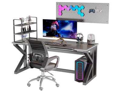 现代电竞 电脑书桌椅组合3d模型 现代电竞 电脑书桌椅组合