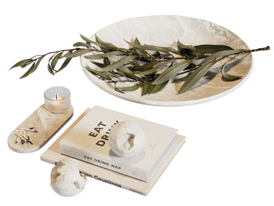 现代书本 烛台摆件组合