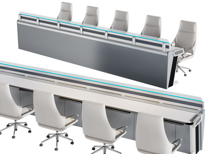 现代指挥监控控制台 办公桌椅组合