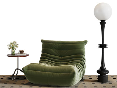 法式懒人沙发 落地灯 边几