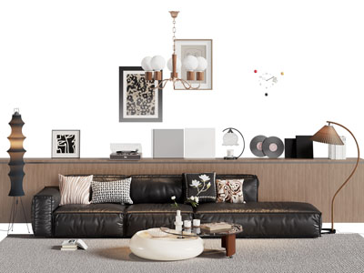 法式中古风多人沙发 茶几组合3d模型 法式中古风多人沙发 茶几组合