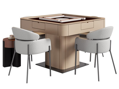 现代方形麻将娱乐桌椅组合