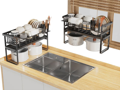现代碗碟锅具厨具收纳架