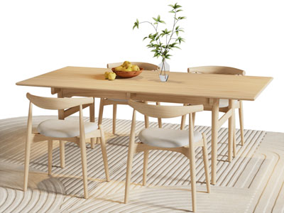 北欧实木餐桌椅组合