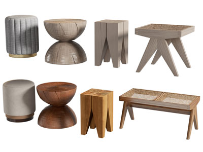 侘寂风实木凳子 坐墩