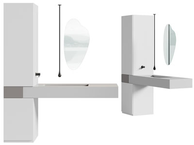 现代洗手台 镜子