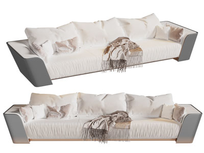 新中式多人沙发3d模型 新中式多人沙发