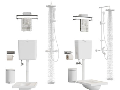 现代淋浴花洒 抽水马桶