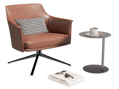 现代休闲椅子 边几