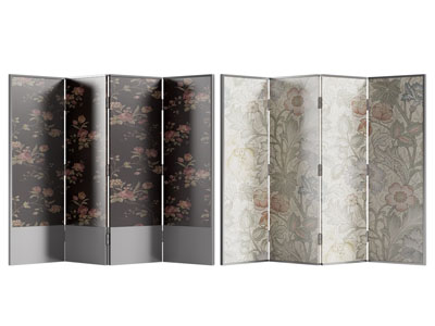 现代花卉图案屏风