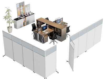 现代办公桌椅组合 隔断