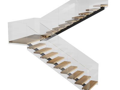 现代玻璃扶手旋转楼梯3d模型 现代玻璃扶手旋转楼梯