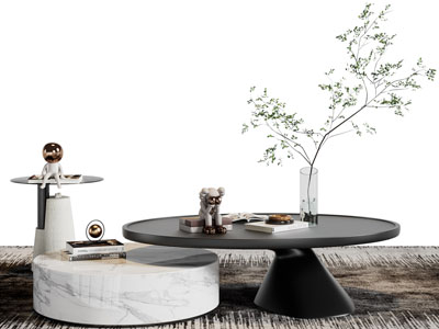 现代圆形茶几边几