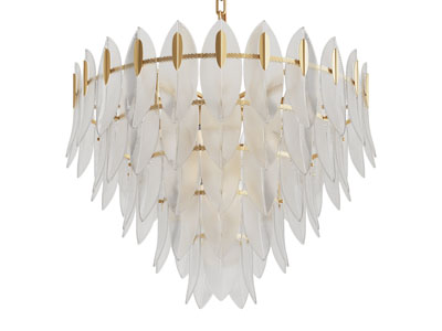 现代磨砂羽毛装饰的吊灯