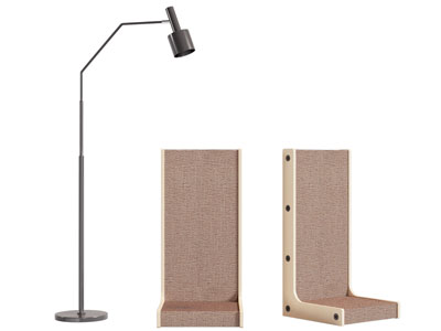 现代墙面置物架 落地灯