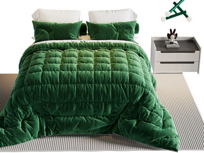 现代双人床 床头柜