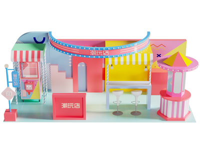 现代卡通潮玩店展厅展览 美陈