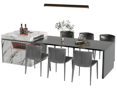 现代吧台餐桌椅组合