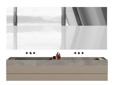 现代洗手台 镜子 浴室柜