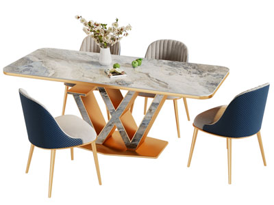 现代轻奢餐桌椅组合