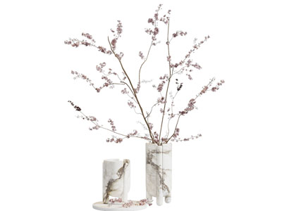 现代大理石花瓶花卉 摆件组合