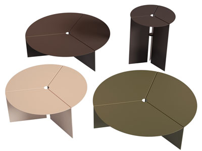 现代圆形拼接茶几边几